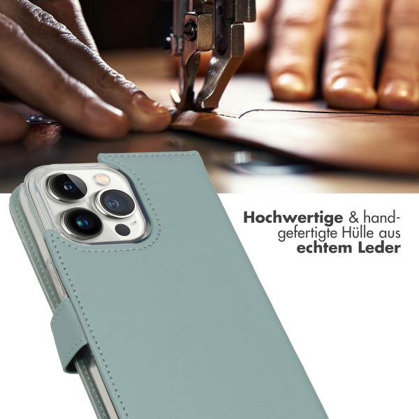 Selencia Echtleder Klapphülle Apple iPhone 14 Pro Max - Air Blue
