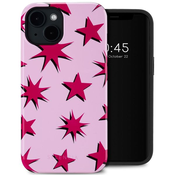 Selencia Vivid Tough Back Cover MagSafe für das iPhone 14 - Stars Rubine Red Light Pink