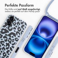 imoshion Silikonhülle design mit Band für das iPhone 16 - Animal Lila