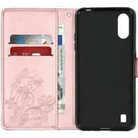 Kleeblumen Klapphülle Roségold Samsung Galaxy A01