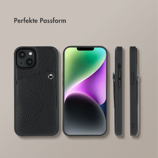 Selencia Riva Back Cover mit Kartenfach Apple iPhone 14 / 13 - Schwarz