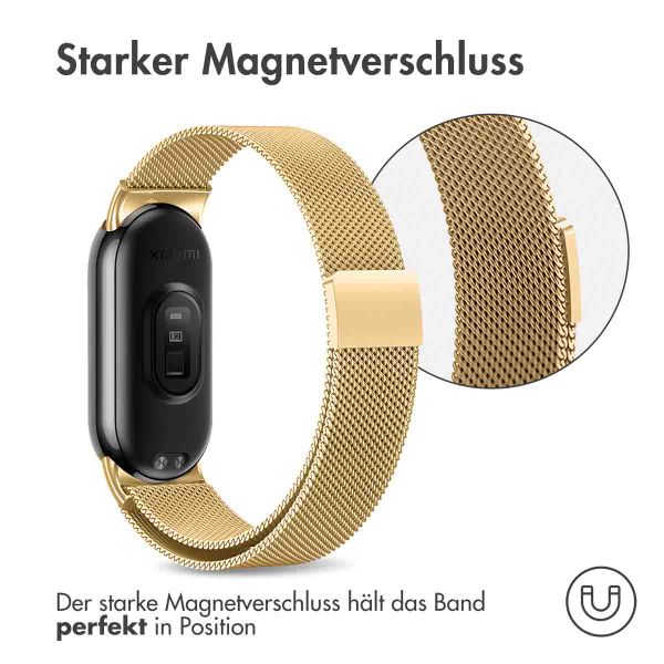 imoshion Mailändische Magnetarmband für das Xiaomi Smart Band 8 / 9 - Gold