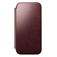 Nomad Modern Horween Leather Folio Bookcase mit MagSafe Apple iPhone 17 Pro Max - Burgundy