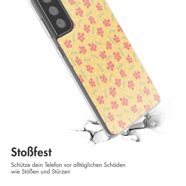 imoshion  Design Hülle für das Samsung Galaxy S21 FE - Sunny Yellow Petite Flowers