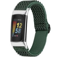 imoshion Elastische Nylonarmband für das Fitbit Charge 5 / Charge 6 - Grün