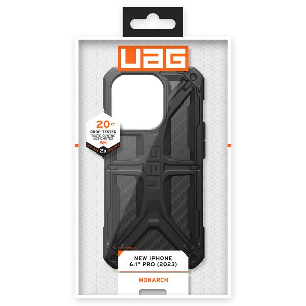 UAG Monarch Backcover für das Apple iPhone 15 Pro - Carbon Fiber
