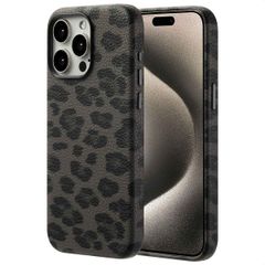 Selencia Sabi Backcover Leopardenmuster mit MagSafe Apple iPhone 15 Pro Max - Midnight Black