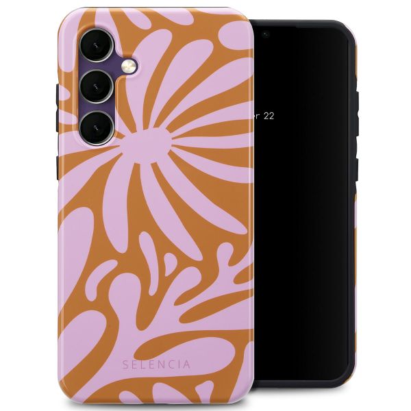 Selencia Vivid Tough Back Cover für das Samsung Galaxy S24 FE - Modern Bloom Pink