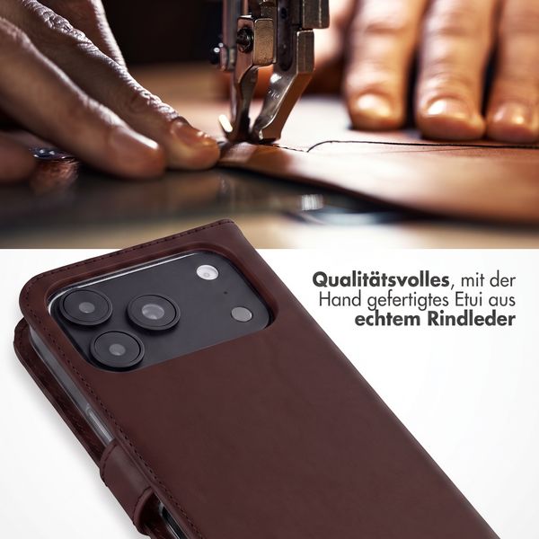 Selencia Echtleder Klapphülle Apple iPhone 18 Pro Max / 17 Pro Max - Braun