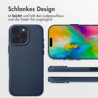 Accezz MagSafe Leather Backcover für das Apple iPhone 16 Pro Max - Nightfall Blue