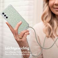 imoshion Design Hülle mit Band Samsung Galaxy A15 (5G) - Smoke Green Flowers