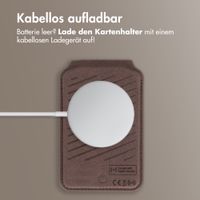 Accezz Magnetische Leder-Wallet mit Standfunktion - Geeignet für Apple Find My - Coffee Brown
