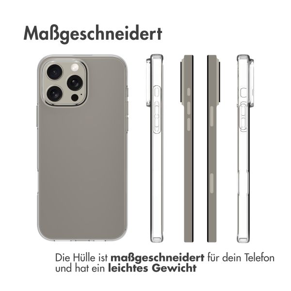Accezz TPU Clear Cover für das Apple iPhone 16 Pro Max - Transparent