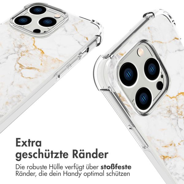 imoshion Design Hülle mit Band für das iPhone 14 Pro - White Marble