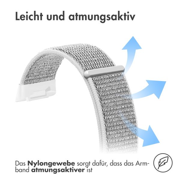 imoshion Nylonarmband für das  Fitbit Charge 5 - Größe L - Hellgrau