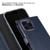 Selencia Echtleder Klapphülle für das iPhone 16 Pro - Blau