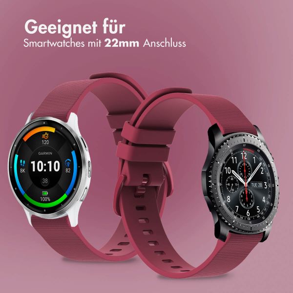 imoshion Sport-Silikonarmband mit Schnalle - Universelle 22 mm Anschluss - Dunkelrot