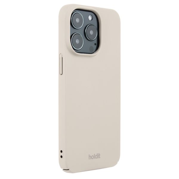 Holdit Slim Case für das iPhone 15 Pro - Light Beige