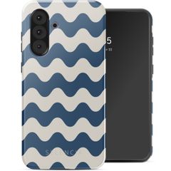 Selencia Vivid Tough Back Cover für das Samsung Galaxy A36 / A56 - Wave Vibes Classic Blue