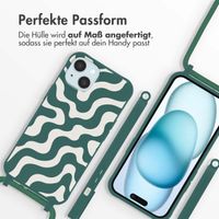 imoshion SilikonHülle design mit Band Apple iPhone 15 - Petrol Green Groovy