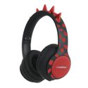 imoshion Kids Dino Bluetooth-Kopfhörer - Kinderkopfhörer mit Dezibelbegrenzer - Drahtloser Kopfhörer + AUX-Kabel - Black / Red