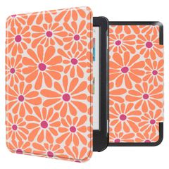 imoshion Design Slim Hard Case Sleepcover für das Kobo Clara Colour / Clara BW / Tolino Shine 5 / Shine Color - Orange Flowers Connect