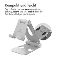 imoshion Aluminium-Handyhalter Schreibtisch - Verstellbar - Universal - Silber