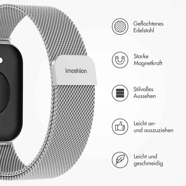 imoshion Magnetisches Milanaise Armband für das  Huawei Watch Fit 3 - Silber