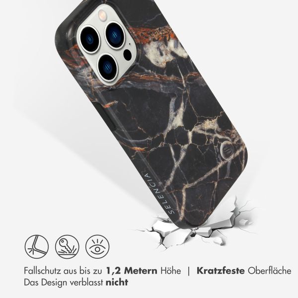 Selencia Aurora Fashion Back Case für das Apple iPhone 14 Pro - ﻿Strapazierfähige Hülle - 100 % recycelt - Schwarzer Marmor