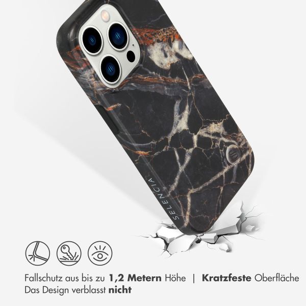 Selencia Aurora Fashion Back Case für das iPhone 14 Pro - ﻿Strapazierfähige Hülle - 100 % recycelt - Schwarzer Marmor