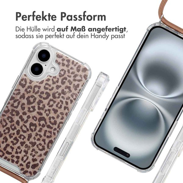 imoshion Design Hülle mit Band Apple iPhone 16 - Leopard Mood