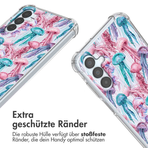 imoshion Design Hülle mit Band Samsung Galaxy A15 (5G/4G) - Jellyfish Watercolor