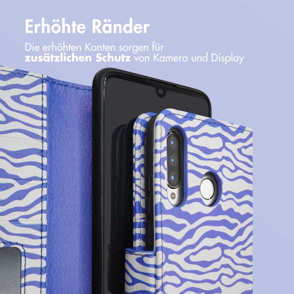 imoshion ﻿Design Klapphülle für das Huawei P30 Lite - White Blue Stripes