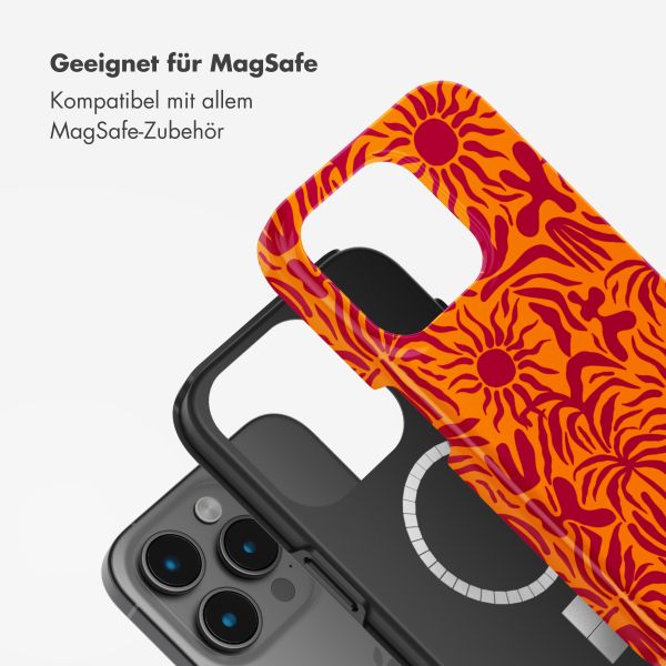 Selencia Vivid Tough Back Cover mit MagSafe für das iPhone 15 Pro Max - Tropical Vibes Apricot