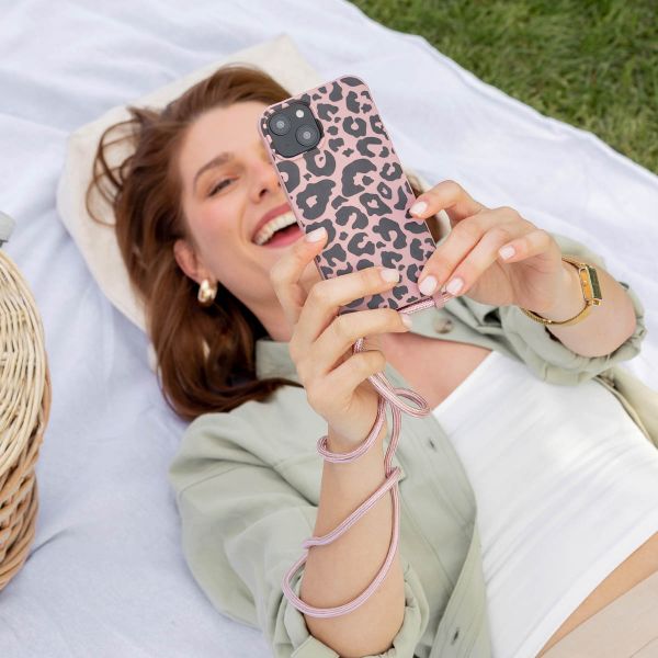 imoshion Silikonhülle design mit Band für das Samsung Galaxy A56 - Animal Pink