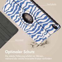 imoshion 360° drehbare Design Klapphülle Apple iPad Air 5 (2022) / Air 4 (2020) - White Blue Stripes
