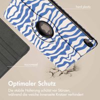 imoshion 360° drehbare Design Klapphülle für das iPad Air 5 (2022) / Air 4 (2020) - White Blue Stripes