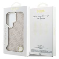 Guess 4G Leather Back Cover mit MagSafe Samsung Galaxy S26 Ultra - Gold Edge - Pink
