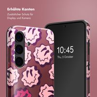 Selencia Vivid Back Cover Samsung Galaxy S24 - Wavy Smiley Pink