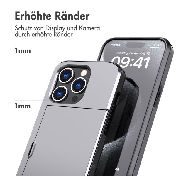 imoshion Backcover mit Kartenfach für das iPhone 15 Pro - Grau