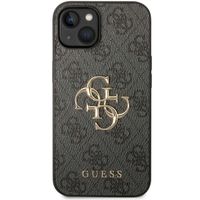 Guess 4G Metal Logo Back Cover für das iPhone 14 - Grau