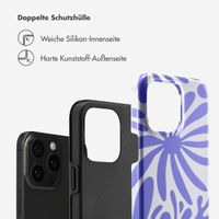 Selencia Vivid Tough Back Cover für das iPhone 15 Pro Max - Modern Bloom Sapphire Blue