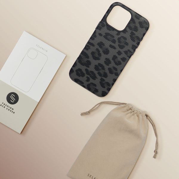 Selencia Sabi Backcover Leopardenmuster mit MagSafe Apple iPhone 16 Pro Max - Midnight Black