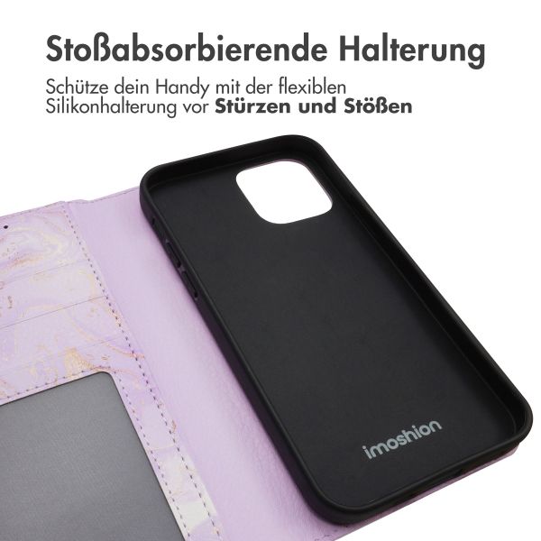 imoshion ﻿Design Klapphülle für das iPhone 12 (Pro) - Purple Marble