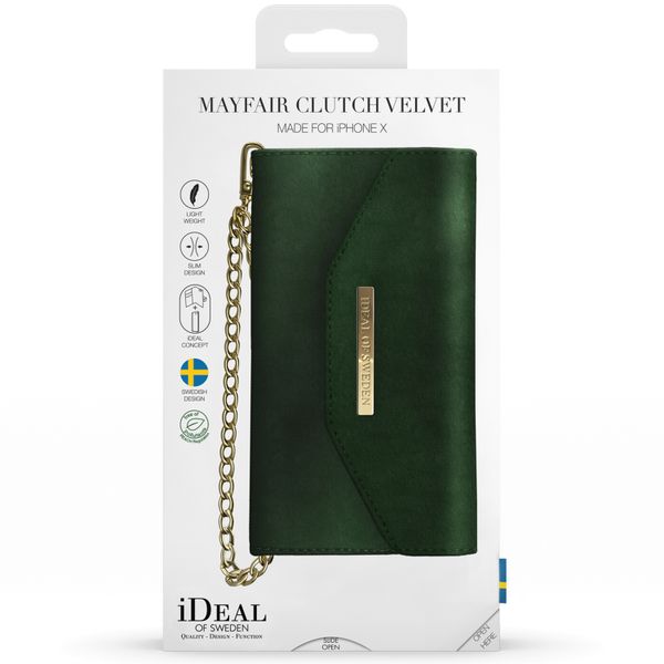 iDeal of Sweden Mayfair Clutch Velvet Grün für das iPhone Xs / X