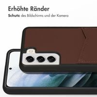 Accezz Premium Leather Card Slot Back Cover für das Samsung Galaxy S21 - Braun