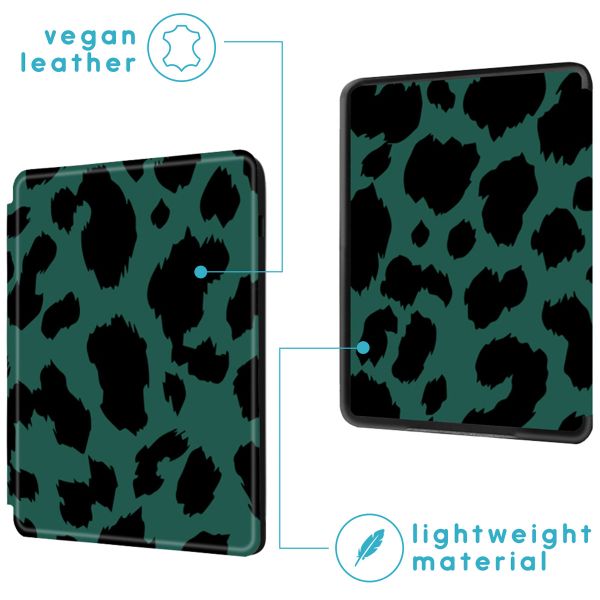 imoshion Design Slim Hard Case Klapphülle Amazon Kindle (2024) / Amazon Kindle (2022) 11th gen - Green Leopard
