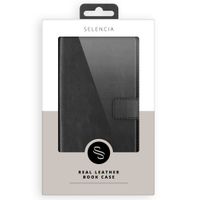 Selencia Echtleder Klapphülle Samsung Galaxy A21s - Schwarz