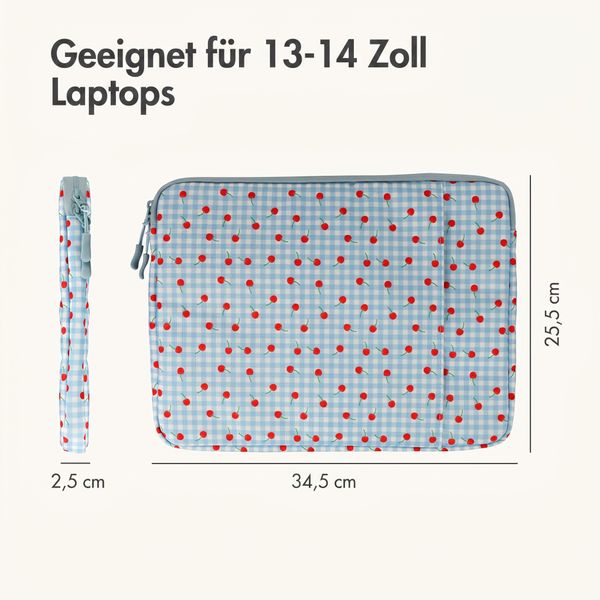 imoshion Design Laptop Hülle 13-14 Zoll - Laptop Sleeve - Cherry Check