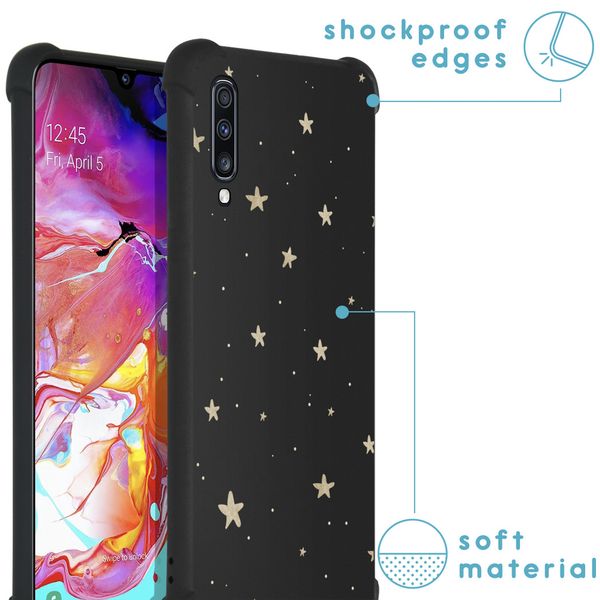 imoshion Design Hülle mit Band für das Samsung Galaxy A70 - Stars Gold